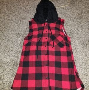 Plaid sleeveless shirt